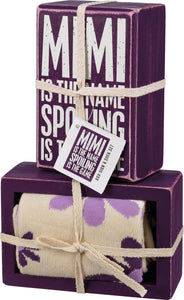 Box Sign And Sock Set - Mimi Is The Name