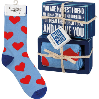 Box Sign And Sock Set - My Best Friend I Love You