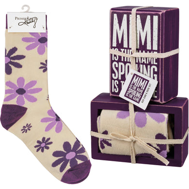 Box Sign And Sock Set - Mimi Is The Name