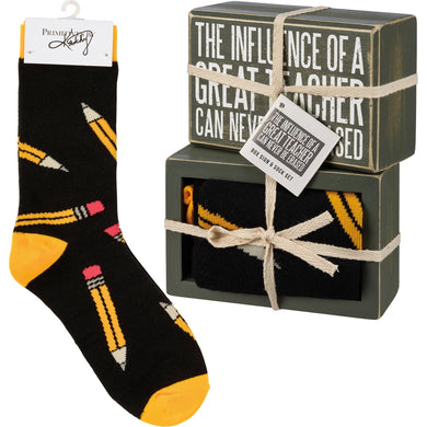 Box Sign And Sock Set - Influence Of A Great Teacher