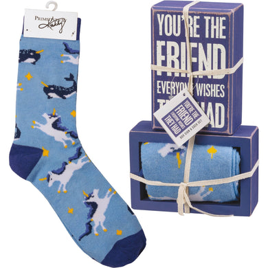You're The Friend Box Sign And Sock Set