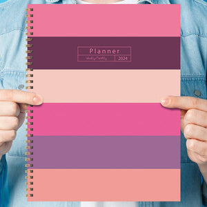 2024 Pink Plum Large Weekly Monthly Planner