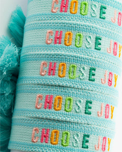 Colorful Embroidered Bracelets | Mint | Choose Joy